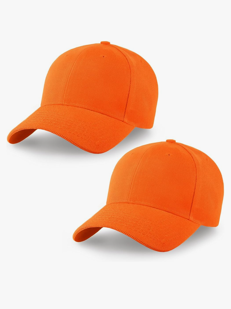 2-Pack Classic Structured Baseball Cap Adjustable Snapback Multipack Ball Caps for Custom Embroidery Running Workouts Outdoor