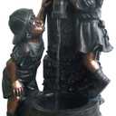 Go Yard Boy and Girl Water Outdoor Fountain