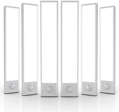 6 Pack Under Cabinet Lights Wireless, 32 LED Motion Sensor Light Indoor Rechargeable Magnetic Closet Lights Battery Operated, Under Counter Lights for Kitchen, Wardrobe, Hallway, Stairs