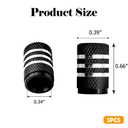 2 x QKWL 5PCS Valve Stem Caps, Metal with Plastic Lined Cover Strong and Durable, It Improves Safety and Stability, is Easy to Install, and is Suitable for Most Models (Black Flag)