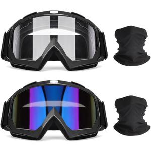 OXG Dirt Bike ATV Motorcycle Goggles, Motorcycle Glasses for Men Motocross Riding Protective Eyewear Ski Goggles (Clear)