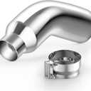 5 inch Diesel Exhaust, Exhaust Pipe Tip Elbow with a Clamp. 5'' Inlet 8'' Outlet 23'' Long chrome exhaust tips
