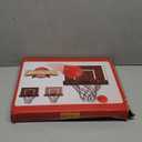 Laapee Indoor Basketball Hoop Mini Set – Wall Mount，Over The Door Dark Wood Backboard & Iron Rim, Anti-Shock Padding, 3 Balls & Air Pump, 16"x12"x3" (No-Score Version)