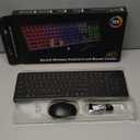 Wireless Keyboard and Mouse Combo, RGB Backlit, Rechargeable & Light Up Letters, Full-Size, Soft Typing, Sleep Mode, 2.4GHz Quiet Keyboard Set for Mac, Windows, Laptop, PC, Trueque (Black)