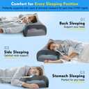 IKSTAR CPAP Pillow for Side Sleepers with Larger Cutouts Adjustable Height Memory Foam Fits Most Nasal/Full-Face/Pillow Masks Helps Reduce Mask Pressure & Air Leaks Cooling Washable Cover, Large-25.2"L*14.9"W*H