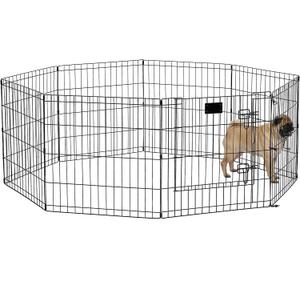 MidWest Homes for Pets Dog Exercise Pen & Playpen, 24" W x 24" H, No Door, Black