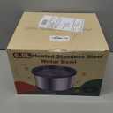 6.5L Heated Water Bowl, Stainless Steel Outdoor Heated Dog Bowl with Anti-Chew Cord, Large Capacity Heated Pet Slow Drinking Dish Provide Warm Water in Winter for Dogs