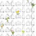 Hewory Mini Bud Vases for Centerpieces: 42pcs Small Glass Vase Bulk - Clear Tiny Vases for Wedding Baby Shower Birthday Party Events Table Decor