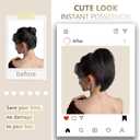 10 Inch Short Ponytail Extension - Soft Straight Pony Tails Hair Extensions, Claw Clip Ponytail Extension, Natural Short Hair Extensions Ponytail, Synthetic Hair Pieces for Women (Color: Black Brown)