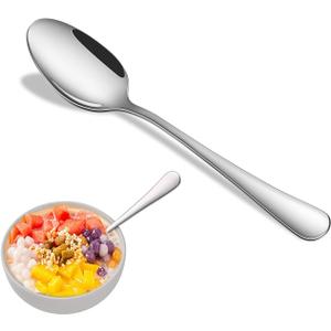 2-Piece 6.7 Inches Stainless Steel Tea Spoon,Durable Dishwasher Safe Teaspoons,Silverware Dessert Spoons For Kitchen,Small Spoons For Restaurant,Hotel
