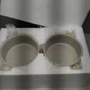 Elevated Ceramic Dog Bowl Set - Raised Dog Bowls with Non-Slip Bamboo Stand - Dog Food and Water Bowl Set - Double Dog Feeding Bowls - Suitable for Small and Medium Dogs - 28.74 OZ - 3.6 CUPS - 850 ML (Grey)