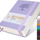 Leather Journals --ruled 365 Pages A5, Pink Hardcover for Women, Men, Note Taking, Writing, 5.75'' X 8.38'' Purple