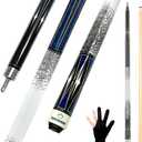 HomeSeason Pool Cue Stick 58" Billiard Cue Sticks 3D Printed Grip Professional Low Deflection Pool Sticks Maple Wood Pool Sticks 13mm Tip (21oz)