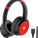 USB C Wired Over-Ear Headphones with Mic, Hi-Fi Stereo Sound, Noise-Isolating Ear Cups, Comfortable Fit for iPhone15/16, Samsung Galaxy S24/S23, Type-C Phones & Tablets (Black&Red)