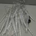 Minetom Icicle Lights Outdoor with Clips, 20ft 100 LED 20 Tubes Twinkling White Christmas String Lights, Connectable Waterproof Hanging Icicle String Light Plug in for Eave Holiday Outdoor