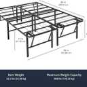 Amazon Basics Foldable Metal Platform Bed Frame with Storage Space, Sturdy Steel, No Box Spring Needed, 18 Inches High, Tool-Free Setup, Noise Free, King Size, Black