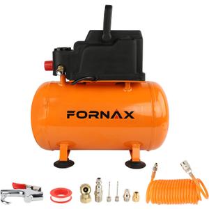 FORNAX 3 Gallon Portable Air Compressor with Kits, 110 PSI Hot Dog Air Compressor, Oil Free