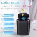 jinligogo 5 Gallon Bathroom Trash Can with Lid, Automatic Motion Sensor Black Trash Can, Touchless Slim Waterproof Garbage Bin for Kitchen, Bedroom, Office, and Bathroom