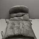 Outdoor Patio Cushion, Rocking Chair Cushion, Tufted Pads, Set of Upper and Lower with Ties (1 Set) - Back 20"17", Seat 17"17" (Grey)