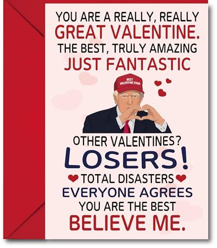 Funny Trump Valentines Day Card – Hilarious & Heartfelt Love Card for Boyfriend, Girlfriend, Husband, or Wife – Premium Quality Romantic Humor Card for Valentine’s Day or Unique Love Gift Pack of 2