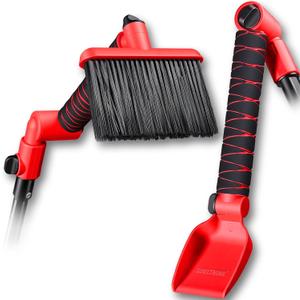 Multi-Angle Gutter Cleaning Tools from the Ground - 2.0 New Upgraded Gutter Cleaner Tools with Scoop & Brush, Leaf Removal from Gutter Guard, Fits Standard 3/4" ACME Thread Poles (Pole Not Included)