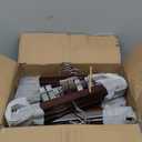 AMKUFO 20pcs Wooden Pants Hangers Solid Pants Hangers with Adjustable Clips 14 Inch Walnut Wood Skirt Hangers Trousers Bottom Hanger with Non-Slip Clips and 360 Swivel Hook, Wallnut 