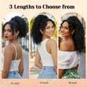 10 inch Ponytail Extension Drawstring Ponytail for Black Women Short Wavy Curly Ponytails Fluffy Natural Looking Pony Tails Hair Extensions Synthetic Hairpiece (1B)