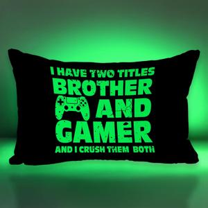 5 x Funny Gaming Throw Pillow Cover, Gamer Gifts for Teenage Boys, Kids Boys Gaming Room Decor, 12  20 Inch (Neon Green)