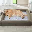 WNPETHOME Giant Dog Bed, Washable Dog Couch with Removable Waterproof Cover, Orthopedic Large Pet Sofa Bed with Bolster Sides for Sleeping