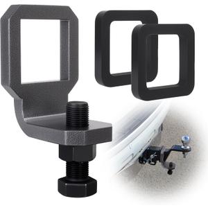 2" Anti Rattle Hitch Clamp with 2 Silencer Pads, Heavy Duty Hitch Stabilizer & Tightener for Quieter Towing, Tool-Free Installation, Corrosion Resistant Silver Textured Powder Coat
