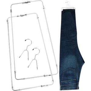Pants Stretcher with Durable Wire Hanger Wrinkle-Free, Perfectly Creased Drying for Jeans, Dress Pants, Slim Fit, Chinos, Slacks & Cargo. Adjustable Stretchers for Optimal Fit. 2 pa
