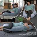 MOON PARK Pregnancy Pillows for Sleeping - 57 Inch U Shaped Full Body Maternity Pillow with Removable Cover - Support for Back, Legs, Belly, Hips - Pregnancy Pillow for Women - Grey
