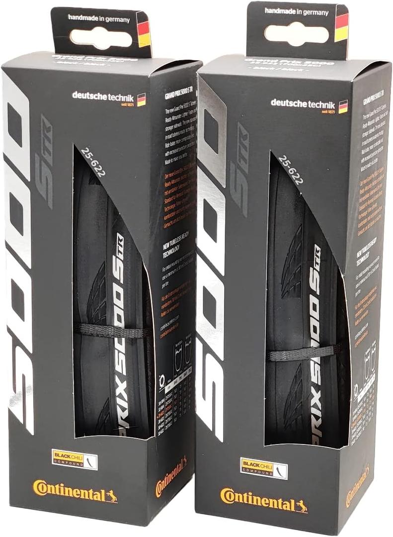 Continental Grand Prix 5000 S TR Tubeless Ready - Pack of 2 Tires (700x25 / 25-522)