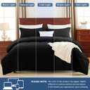CozyLux Full Size Comforter Sets - Black Comforter Full Size, 3 Pieces Box Stitched Bed Set for All Seasons, Soft Lightweight Bedding Sets with 1 Down Alternative Comforter and 2 Pillow Shams