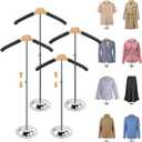 20-35 Inch Height Adjustable Shirt Display Stand, T Shirt Display Stand for Vendors, Mannequin Torso for Clothing Dress Garment Coat Retail (Black, 4 Pcs)