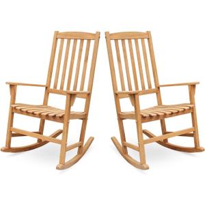 Cambridge Casual Thames Natural Teak Wood Frame Rocking Chair with Slat Seat
 Natural Teak, 28 inches x 32.25 inches x 44.5 inches
