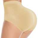 FLORATA Butt Lifter Panties for Women Padded Underwear Seamless Butt Lifting Shapewear Hip Enhancer Pads Shorts Beige, S/M Size