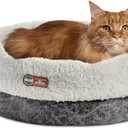 K&H Pet Products Heated Cat Bed Indoor, Thermo-Snuggle Cup Bomber Soft Heated Pet Bed for Large Indoor Cats and Small Dogs, Machine Washable, Waterproof Heated Pad, Safety Listed - 18 X 14in Gray