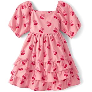 Gymboree Girls' and Toddler Casual Tiered Dresses (Pink, 12-18M)