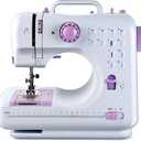 Mini Sewing Machine, Portable Electric Sewing Machine for Beginners with 12 Built-In Stitches, Dual Speed & Lightweight for Crafting Mending, Work Light, Quick Repair on Fabrics, Household Use