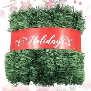 Green Garland Christmas Decors, 49FT Xams Greenery Non-Lit Soft Twist Garland Decor for Tree Stairs Railing Front Door Mantle Fireplace Indoor Outdoor Holiday Home