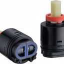 N40HKC Shower Cartridge Replacement, the height is 2.97 inches (75.5mm) and the width is 1.58 inches (40mm) Ceramic Valve, Tub/Shower Faucet, Black, 1 Pack