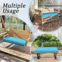 Outdoor Bench Cushion 45×18×3.5 in Thick Waterproof Patio Furniture Cushions, Patio Porch Swing Replacement Seat Pad with Tie Straps and Anti-Slip, for Backyard Garden, Lake Blue