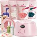 Lifestance Waxing Kit for Women & Men - Pink L3 Digital Warmer, Silicone Wax Pot Liner, Hair Removal Kit with 14.1oz Hard Wax Beads & Oil Spray, Professional for Home Brazilian Bikini Face Leg Body