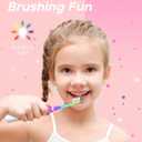 SEAGO Kids Electric Toothbrush with 2 Mins Brushing Timer and 4 Replacement Brush Heads, Rainbow LED Light Makes Brushing Fun, Boys Battery Powered Toothbrush for 4-12 Years OldSG-977Pink