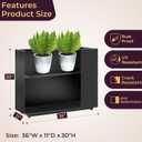 36Wx11Dx30H Tall Metal Planter Box with Removable Middle Partition and Adjustable Feet, Outdoor Elevated Planters for Patio, Yard, Deck | Easy Assembly, Drainage Holes, Black