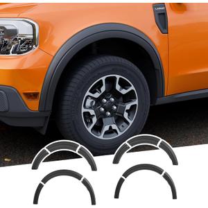 Fender Flares Compatible with 2022-2025 Ford Maverick Front & Rear Wheel Eyebrow Protectors Fender Trim Covers PP Plastic 12PCS No Drilling for 2024 Maverick Accessories