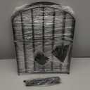 Decorative Garden Fence 24in (H) x 12.5ft (L), 12 Panels No Dig Garden Fencing Animal Barrier for Dogs Rabbits Arched Flower Bed Edging, Metal Wire Border Panel for Outdoor Patio Yard Decor