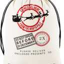 JOYIN Christmas Drawstring Gift Bag Santa Burlap Sack 26" x 19" Cloth Pouch for Xmas Presents Package, Event Party Supplies, Christmas Party Favors