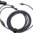 3 in 1 DC Power Cable 12-24V Input Digital Display Car Charger USB C DC Power Cord for Mini Dish